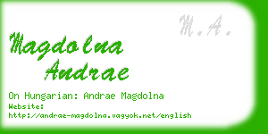magdolna andrae business card